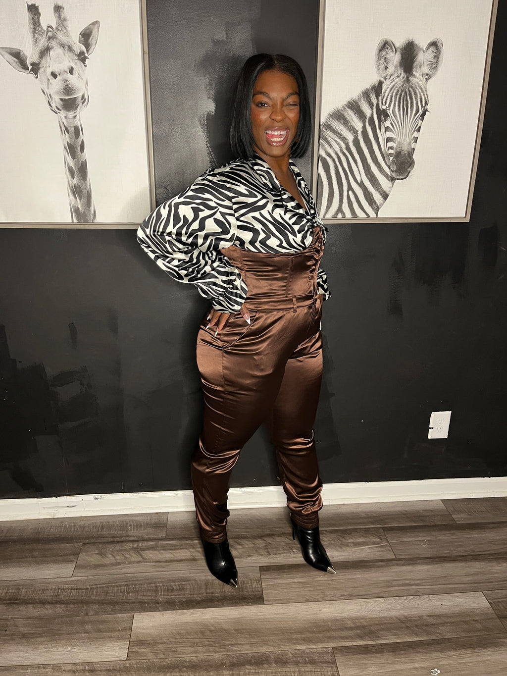 Brown Me Down Corset suit